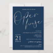 Invitation Open House de la marine Blue & Silver Elegant (Devant)