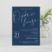 Invitation Open House de la marine Blue & Silver Elegant (Debout devant)