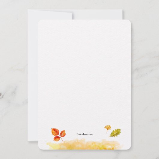 Invitation Open House des arbres d'automne (Dos)