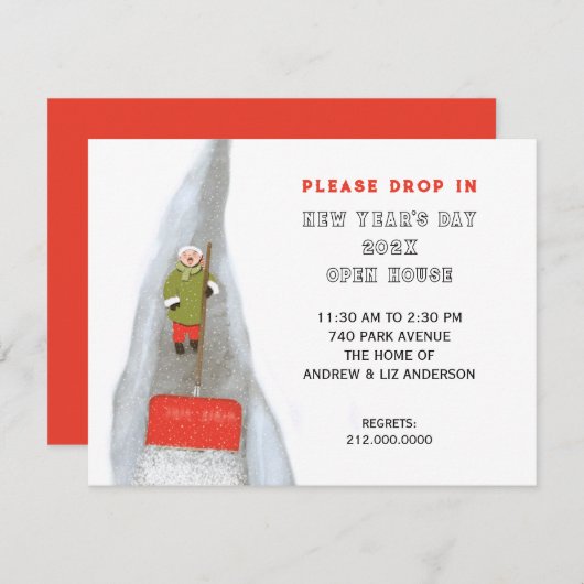 Invitation Open House du Nouvel An (Devant / Derrière)