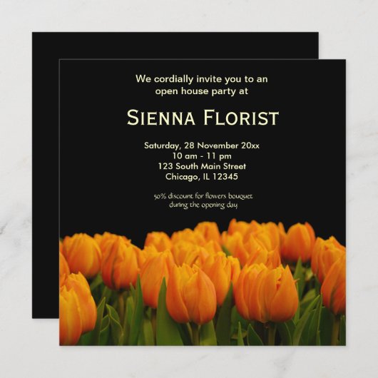 Invitation Open House Florist business (Devant / Derrière)