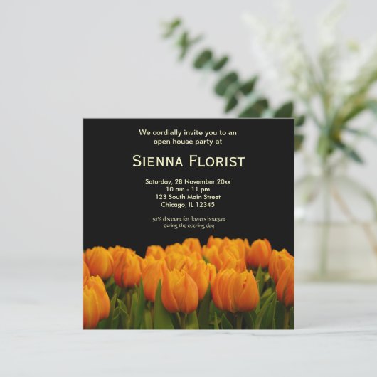 Invitation Open House Florist business (Debout devant)