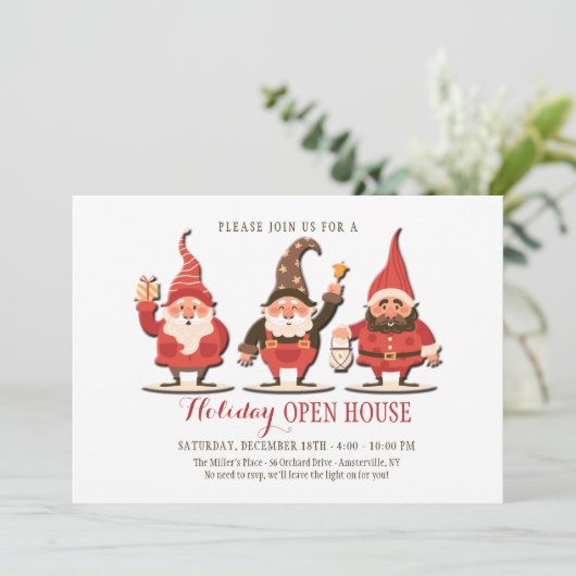 Invitation Open House Gnomes (Debout devant)