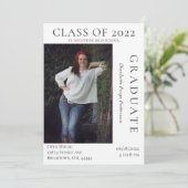 Invitation Open House - Graduation Photo Moderne | Blanc (Debout devant)