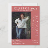 Invitation Open House - Graduation Photo Moderne | Corail (Devant)