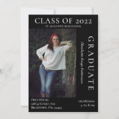 Invitation Open House - Graduation Photo Moderne | Noir (Devant)