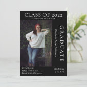 Invitation Open House - Graduation Photo Moderne | Noir (Debout devant)