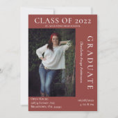 Invitation Open House - Graduation Photo Moderne | Rouge chau (Devant)