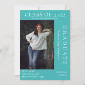 Invitation Open House - Graduation Photo Moderne | TURQUOISE (Devant)