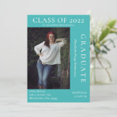 Invitation Open House - Graduation Photo Moderne | TURQUOISE (Debout devant)