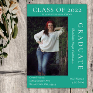 Invitation Open House - Graduation Photo Moderne   Vert