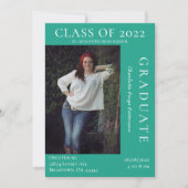 Invitation Open House - Graduation Photo Moderne | Vert (Devant)