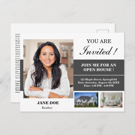 Invitation Open House Immobilier (Devant / Derrière)