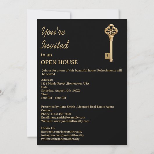Invitation Open House immobilier (Devant)