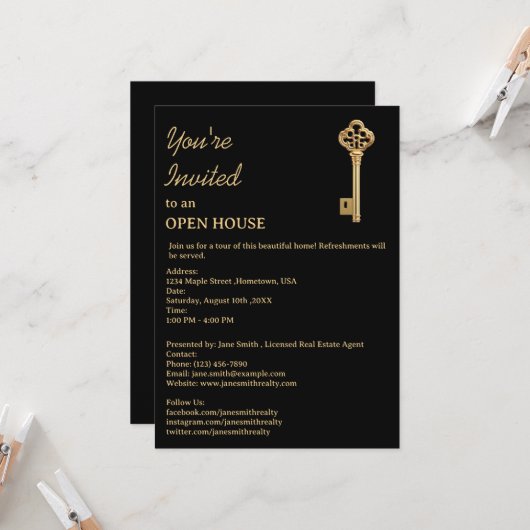 Invitation Open House immobilier (Devant/Arrière en situation)