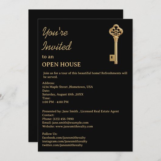 Invitation Open House immobilier (Devant / Derrière)