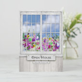 Invitation OPEN HOUSE, INVITATION, Fenêtre rustique/Flower bo (Debout devant)