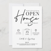 Invitation Open House Noir Blanc Immobilier (Devant)