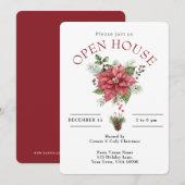 INVITATION OPEN HOUSE RED CHRISTMAS POINSETTIA (Devant / Derrière)