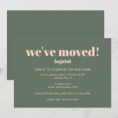 Invitation Open House We've Moved Sage Housewarming Party (Devant / Derrière)
