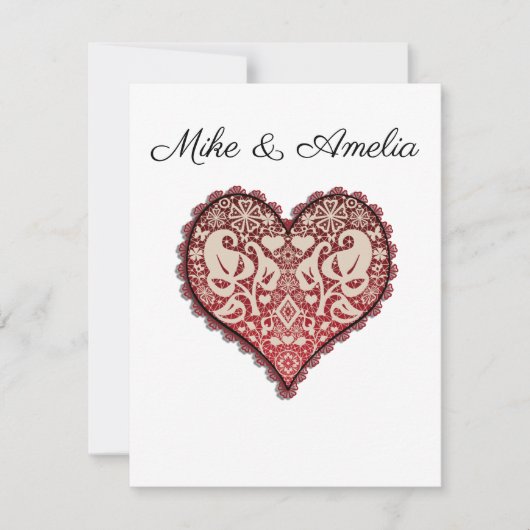 Invitation Openwork, vintage heart, vintage, heart, lace (Devant)