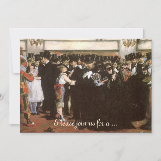 Invitation Opéra de bal masqué par Manet, fête de la Saint-Sy (Devant)