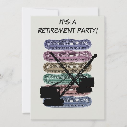 Invitation Opérateur de grue de la partie de retraite de l'in (Devant)