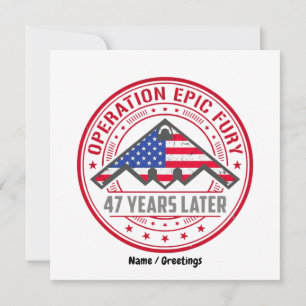 Invitation Opération Epic Fury 47 Ans Plus Tard B-2 Stealth
