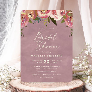 Invitation Ophelia Cottage Dusty Pink Floral Bridal Shower