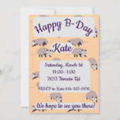 Invitation Opossums Joyeux Anniversaire (Devant)