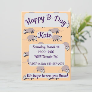 Invitation Opossums Joyeux Anniversaire