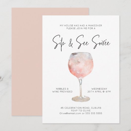 Invitation Option 1: Sip & See Soiree  (Devant / Derrière)