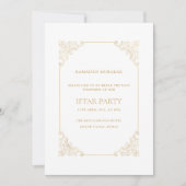 Invitation Opulent Baroque Frame Gold Script Iftar Party (Devant)
