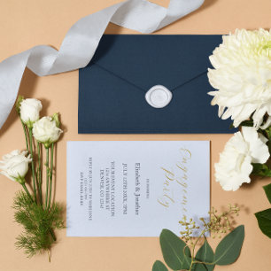 Invitation Opulent Blue Engagement Party