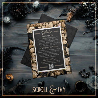 Invitation Opulent Gold & Champagne Bloom Détails du Mariage