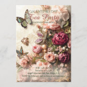 Invitation Opulent Rococo Butterfly Garden Galentine Florals (Devant)
