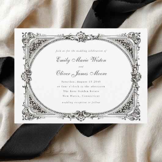 Invitation Opulent Vintage Frame Classic Formal Wedding