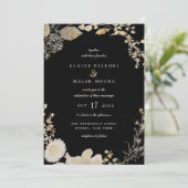 Invitation Opulente de mariage dans le jardin doré (Debout devant)