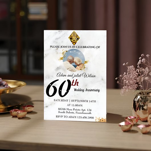 Invitation Or 25e 40e 10e 75e 60e anniversaire de mariage
