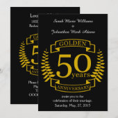 Invitation OR 50 ans Anniversaire Mariage 50 ans tous (Devant / Derrière)