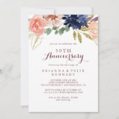 Invitation Or 50 Ans De Mariage Calligraphie Or Rustique (Devant)