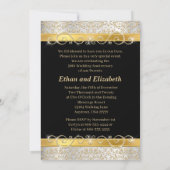 Invitation Or 50e anniversaire argent et diamant noir (Dos)