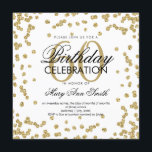 Invitation Or 60e anniversaire Elégante Parties scintillant C<br><div class="desc">Elégant 60e anniversaire Gold Faux Parties scintillant Confetti modèle d'invitation blanc. Idéal pour les fêtes du 60e anniversaire et plus !</div>