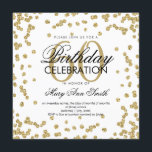 Invitation Or 60e anniversaire Elégante Parties scintillant C<br><div class="desc">Elégant 60e anniversaire Gold Faux Parties scintillant Confetti modèle d'invitation blanc. Idéal pour les fêtes du 60e anniversaire et plus !</div>