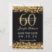 Invitation Or 60e anniversaire Enregistrer la date (Devant)