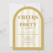 Invitation Or à 40 ans 40e anniversaire (Devant)