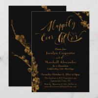 Or à tout jamais avec des botaniques sur fond noir