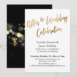 Invitation Or Après la Célébration de Mariage, Bokeh Noir