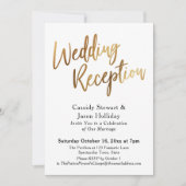 Invitation Or Après la réception de mariage, Fond noir Bokeh (Devant)