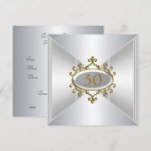 Invitation Or Argent Anniversaire Anniversaire de (Devant / Derrière)